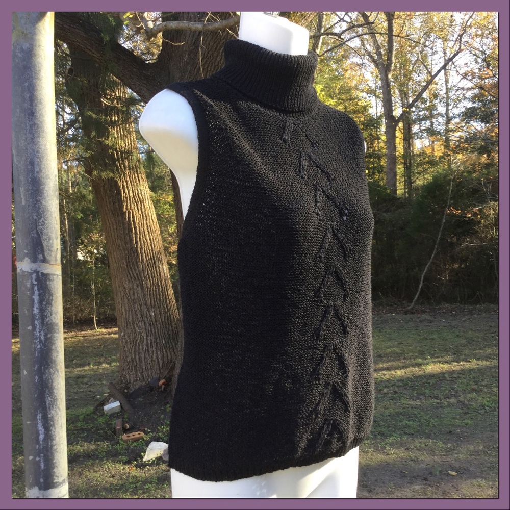 Vtg Tank Turtleneck Sweater, sz L